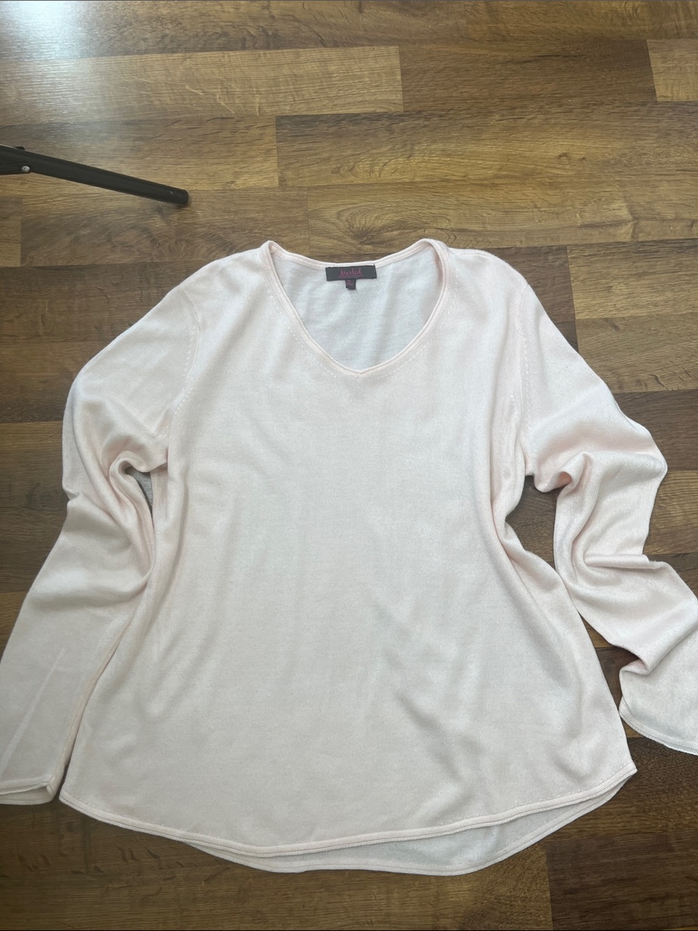 Pale Pink Marled Sweater Slouchy Oversized Size XL - Picture 4 of 8